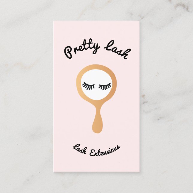 Carte De Visite Extension Lash Rose EyeLash Gold Mirror (Devant)