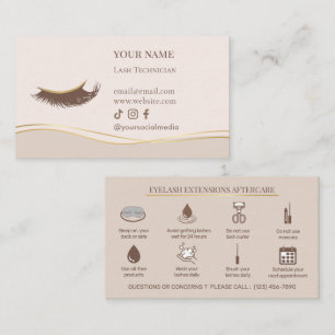 Carte De Visite Extensions de cils élégantes Après-soins de cils