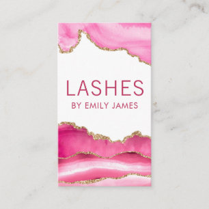 Carte De Visite Extensions de cils en agate rose moderne tendance