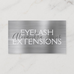 Carte De Visite Extensions Eyelash en métal brossé de luxe