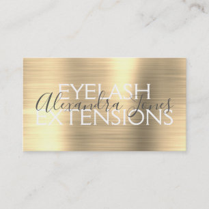Carte De Visite Extensions Eyelash en métal brossé de luxe