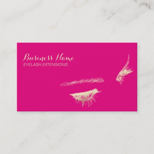 Carte De Visite Extensions Eyelash Maquillage rose chaud (Devant)