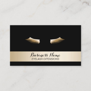 Carte De Visite Extensions Eyelash Moderne Noir & Or