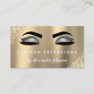 Carte De Visite Extensions Eyelash Parties scintillant Gold de lux