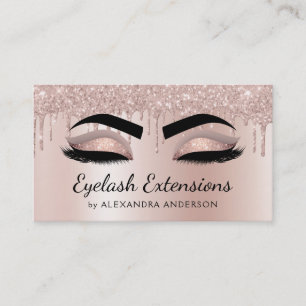 Carte De Visite Extensions Eyelash Parties scintillant Rose Or