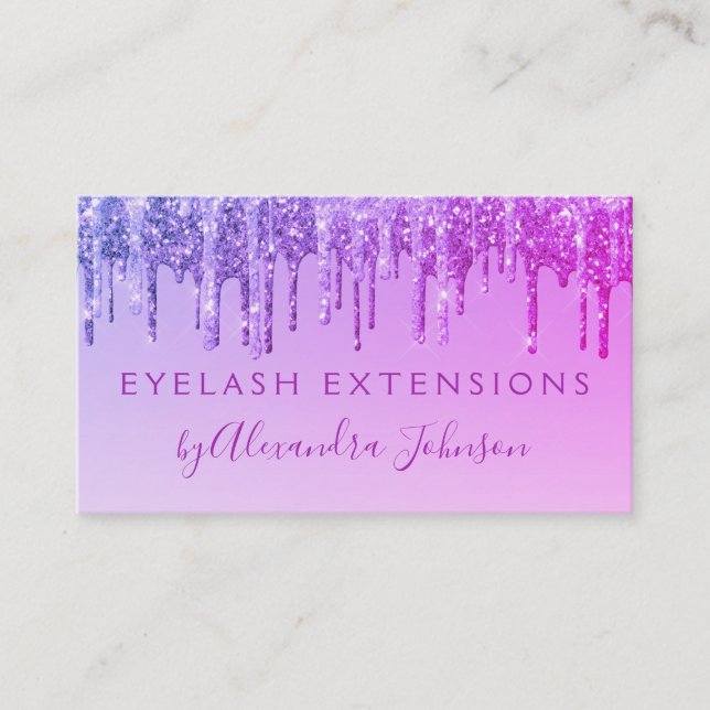Carte De Visite Extensions Eyelash Parties scintillant violet (Devant)