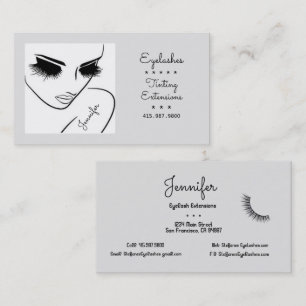 Carte De Visite Extensions Eyelash / Tintillage Silhouette Dessin