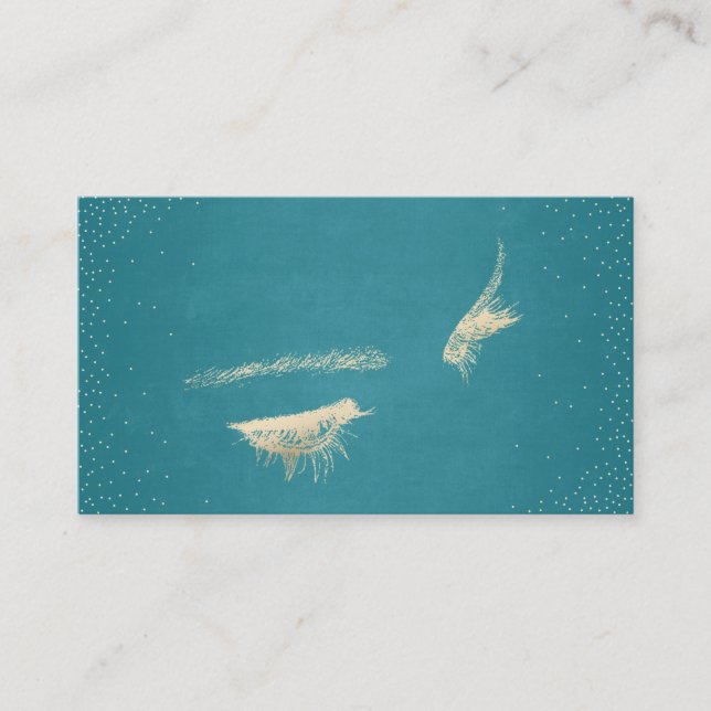 Carte De Visite Extensions Eyelash Turquoise Chic (Devant)