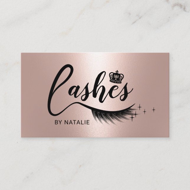 Carte De Visite Extensions rose Gold Eyelash Lashes Queen Salon (Devant)