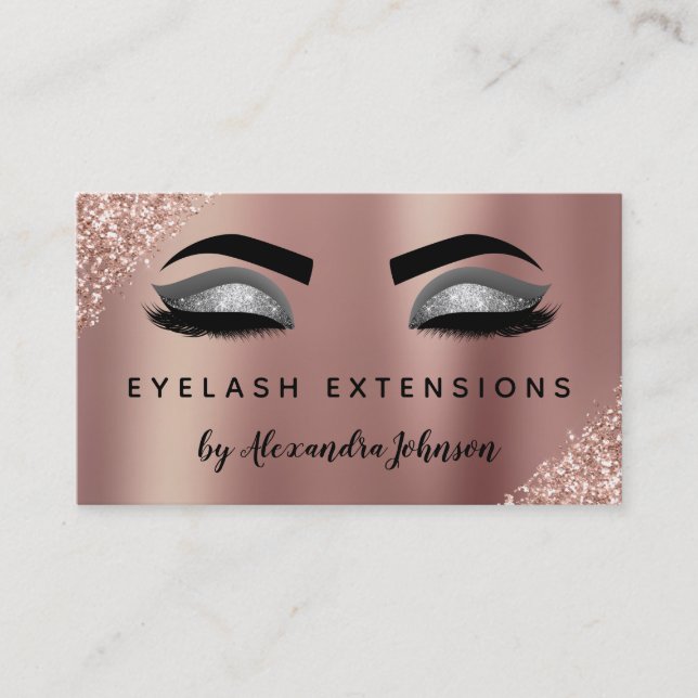Carte De Visite Extensions rose Gold Silver Parties scintillant Ey (Devant)