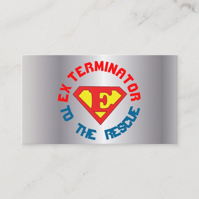 Carte De Visite Exterminateur argenté à l'escroquerie 2 de (Devant)