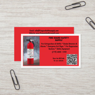 Carte De Visite Extincteur rouge Sécurité incendie  