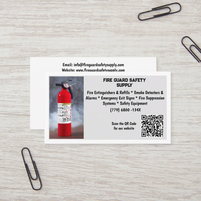 Carte De Visite Extincteur rouge Sécurité incendie   (Devant/Arrière en situation)