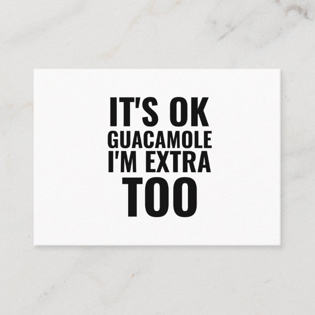 Carte De Visite Extra guacamole drôle avocat vegan (Devant)