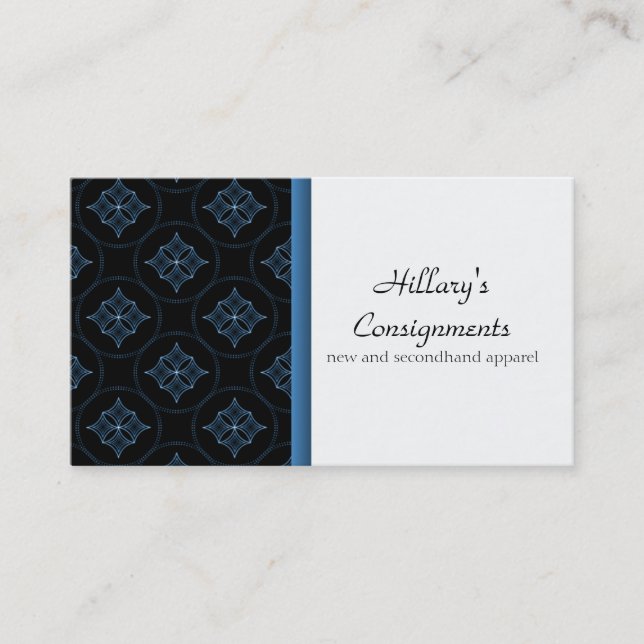 Carte de visite Extravagance moderne, Bleu (Devant)