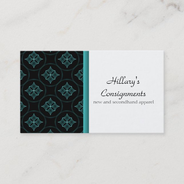 Carte de visite Extravagance moderne, Turquoise (Devant)