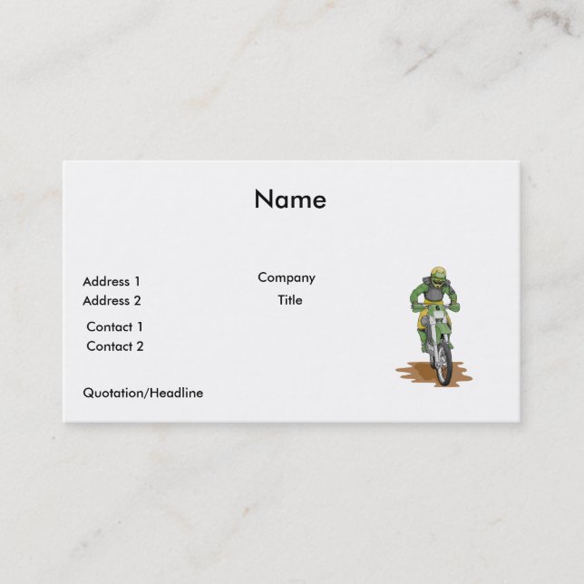 Carte De Visite extrême moto de saleté (Devant)