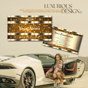 Carte De Visite Eye Catching Gold Orange Parties scintillant Étoil