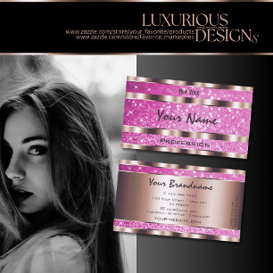 Carte De Visite Eye Catching Rose or rose Parties scintillant Éto