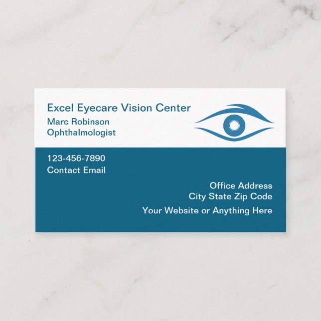 Carte De Visite Eye Doctor Ophthalmologist Vision (Devant)