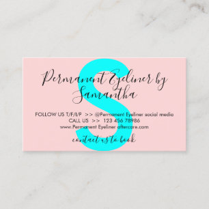 Carte De Visite Eye-liner permanent Pink Teal évite les soins post
