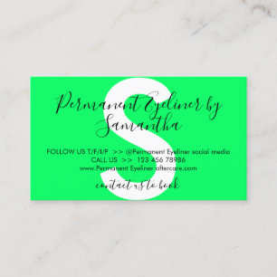 Carte De Visite Eye-liner Permanent Vert Évite Conseils Après-Entr