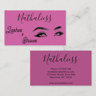Carte De Visite Eyebrow Eyelash Design Purple Elegance