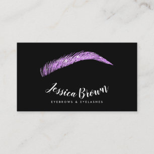 Carte De Visite Eyebrow lashes chic violet nom parties scintillant