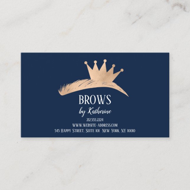 Carte De Visite Eyebrow Micorblading Rose de la marine (Devant)