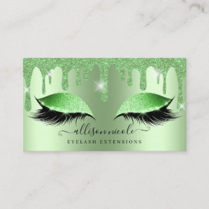 Carte De Visite Eyelash à Parties scintillant verte