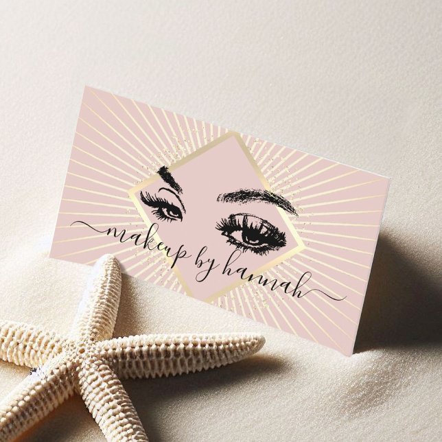 Carte De Visite Eyelash Artiste maquillage Moderne Blush Rose Gold (Créateur téléchargé)