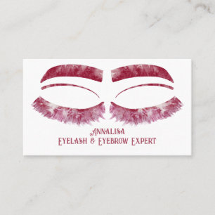 Carte De Visite Eyelash & Beauté de l'aquarelle de luxe, rouge