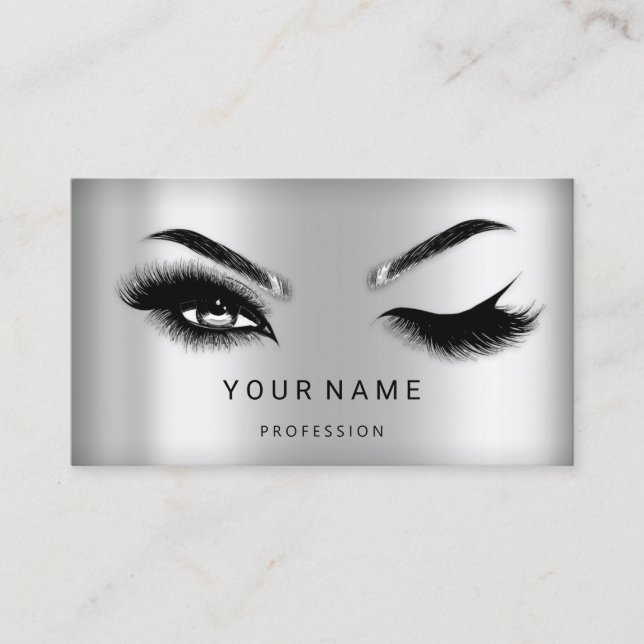 Carte De Visite Eyelash Brosses Microblade Cheveux QR CODE Logo Ar (Devant)