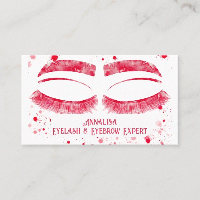 Carte De Visite Eyelash & Brow Beauty, Hot Pink (Devant)