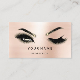 Carte De Visite Eyelash Brows Microblade. Rose du logo QR CODE