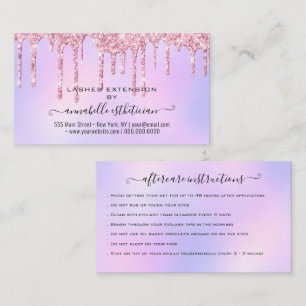 Carte De Visite Eyelash Extension Parties scintillant d'instructio