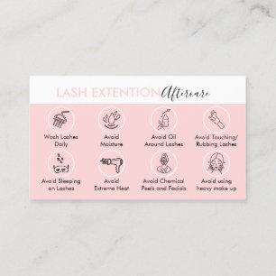 Carte De Visite Eyelash Extension S'Occupe De L'Instruction Après 