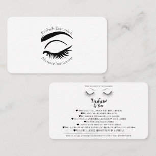 Carte De Visite Eyelash Extensions Aftercare Comment s'occuper de