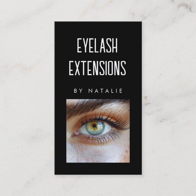 Carte De Visite Eyelash Extensions Black Lashes Femme Oeil (Devant)