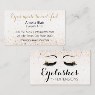 Carte De Visite Eyelash Extensions Étincelles et diamants Or