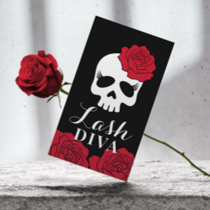 Carte De Visite Eyelash Extensions Lash Salon Beauté Floral Crâne