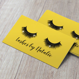 Carte De Visite Eyelash Extensions Lash Salon Yellow Médias sociau