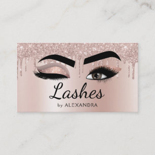 Carte De Visite Eyelash Extensions Lashes Parties scintillant Rose