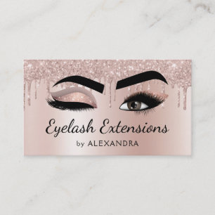 Carte De Visite Eyelash Extensions Lashes Parties scintillant Rose