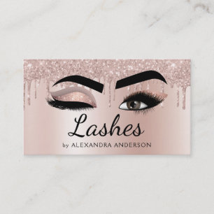 Carte De Visite Eyelash Extensions Lashes Parties scintillant Rose