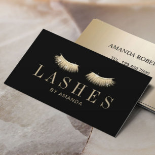 Carte De Visite Eyelash Extensions Maquillage Artiste moderne Blac