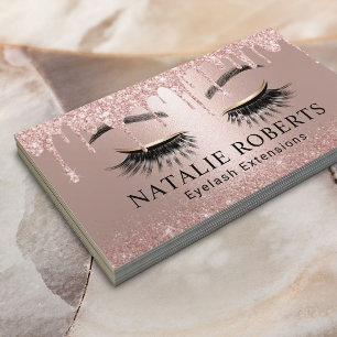Carte De Visite Eyelash Extensions Moderne Rose Gold Drives Salon