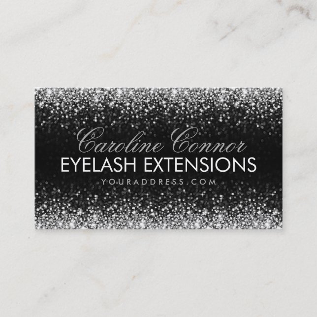 Carte De Visite Eyelash Extensions Parties scintillant Star Rain C (Devant)