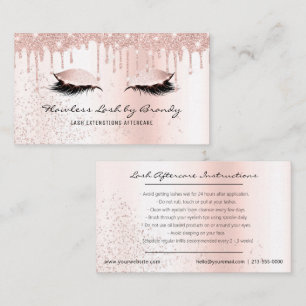 Carte De Visite Eyelash Extensions post-soins Glam Lashes Business