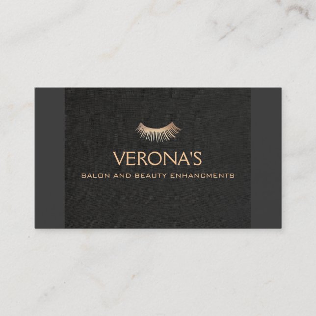 Carte De Visite Eyelash Extensions Salon et Spa Noir (Devant)